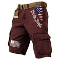 thumbnail image 2 of Cargo Shorts for Men Tactical 250 Anniversary USA American Flag Graphic Patriotic 4th of July Shorts with Pockets Patriotic Print Cargo Shorts Wine XL, 2 of 4