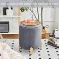 thumbnail image 5 of Mxfurhawa Luxe Velvet Upholstered Storage Ottoman Footrest Stool with Metal Legs For Décor, 5 of 8