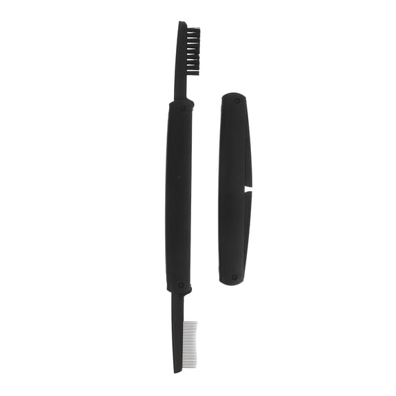 Soimiss 2Pcs Double-Ended Foldable Eyebrow Brush Rosy Color Lightweight Eyelash Grooming Tool