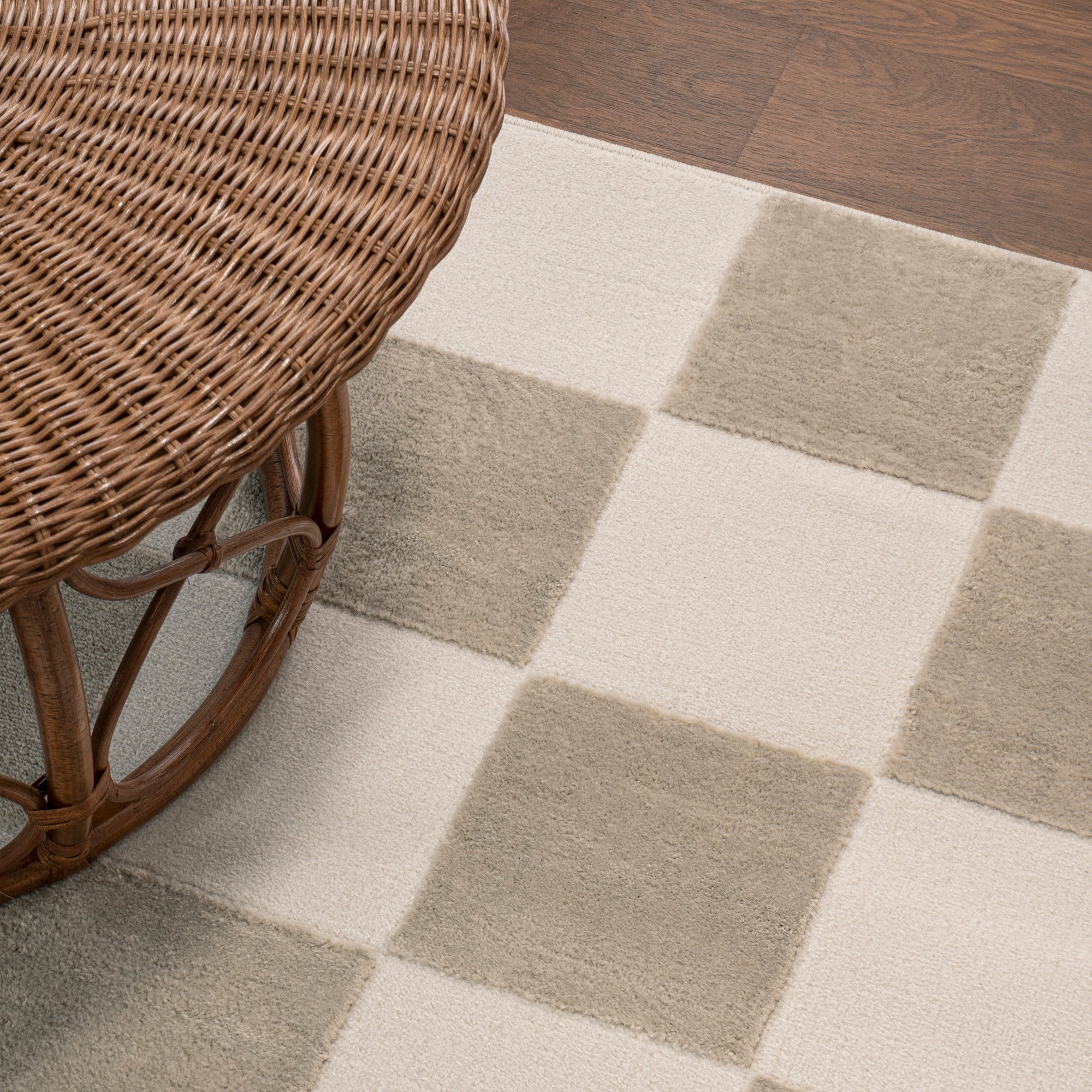JONATHAN Y SANDSTONE 5 x 8 Area Rug, Thea Geometric Checkerboard - Beige/Cream, SND103A-5