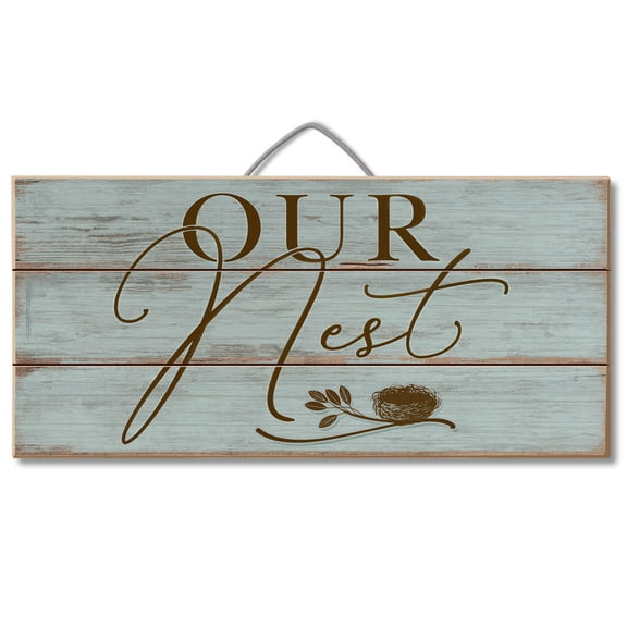 CounterArt "Our Nest" Decorative Slatted Pallet Wood Sign 12" by 6"