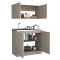 thumbnail image 3 of We Have Furniture Cabinet Set Zeus, Two Shelves, Light Gray Finish, 3 of 5