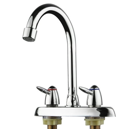 360° Stainless Steel 2 Handle Gooseneck Swive l Spout Kitchen Bathroom Faucet Kitchen Basin Sink Mixer