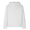 thumbnail image 5 of Puntoco Plus Size Long Sleeve Women Loose Hooded Long Sleeve Zipper Solid Cardigan Blouse Hoodies Sweatshirt Tops with Pocket White 10(XL), 5 of 6