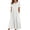 Z-White336, variant on JIAYUE Women's Dress Mid-Calf Casual Short Sleeve Neck Loose Solid Color Swing Beach Boho With Pockets Stylish Female Dresses