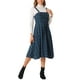 thumbnail image 4 of Vestido midi de tirantes sin mangas de corte A de cuadros vintage de INSPIRE CHIC para mujer M Verde oscuro, 4 of 5