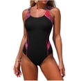 thumbnail image 2 of Ailaofu Women's One Piece Swimsuit Tummy Control Crew Neck Bathing Suits, 2 of 5