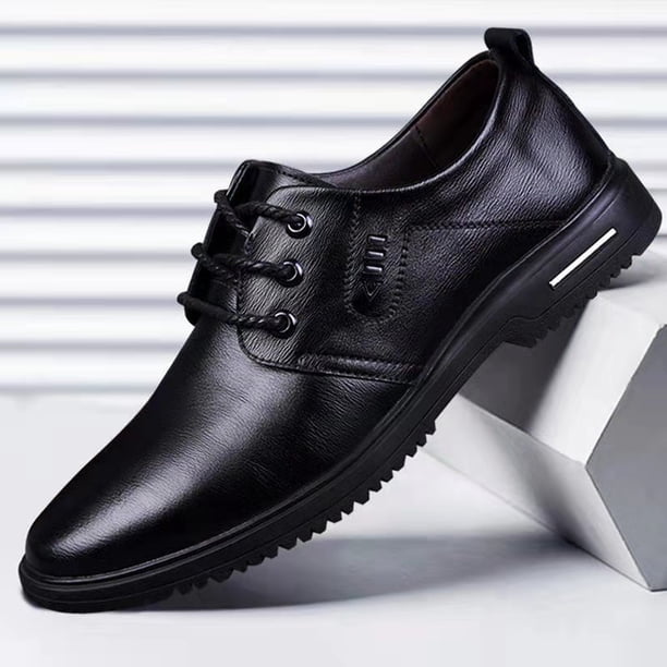 Zapatos para hombre, informales, de cuero, transpirables, de marca de lujo, para negocios, suela suave, para cuatro estaciones, para casarse, para banquetes, formales, famosos (26 cm)