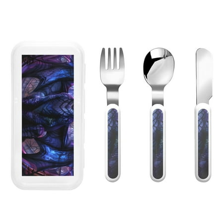 

Daiia Fantasy Dragon In Cathedral for Stainless Steel Kids Silverware Set - Children’s Utensil Set - Children s Knife Fork And Spoon Set - Metal Kids Cutlery Set