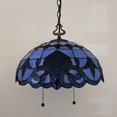 thumbnail image 5 of Blue Stained Glass Pendant Lights Fixture Baroque Style LED Bulb Included for Dining Room  Kitchen 16"W*16"D*75"H, 5 of 7