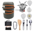 thumbnail image 1 of Soidarity 11pcs Camping Cookware Mess Kit w/ Carabiner Pot Set Stoves Kits de desorden para acampar naranja naranja, 1 of 1