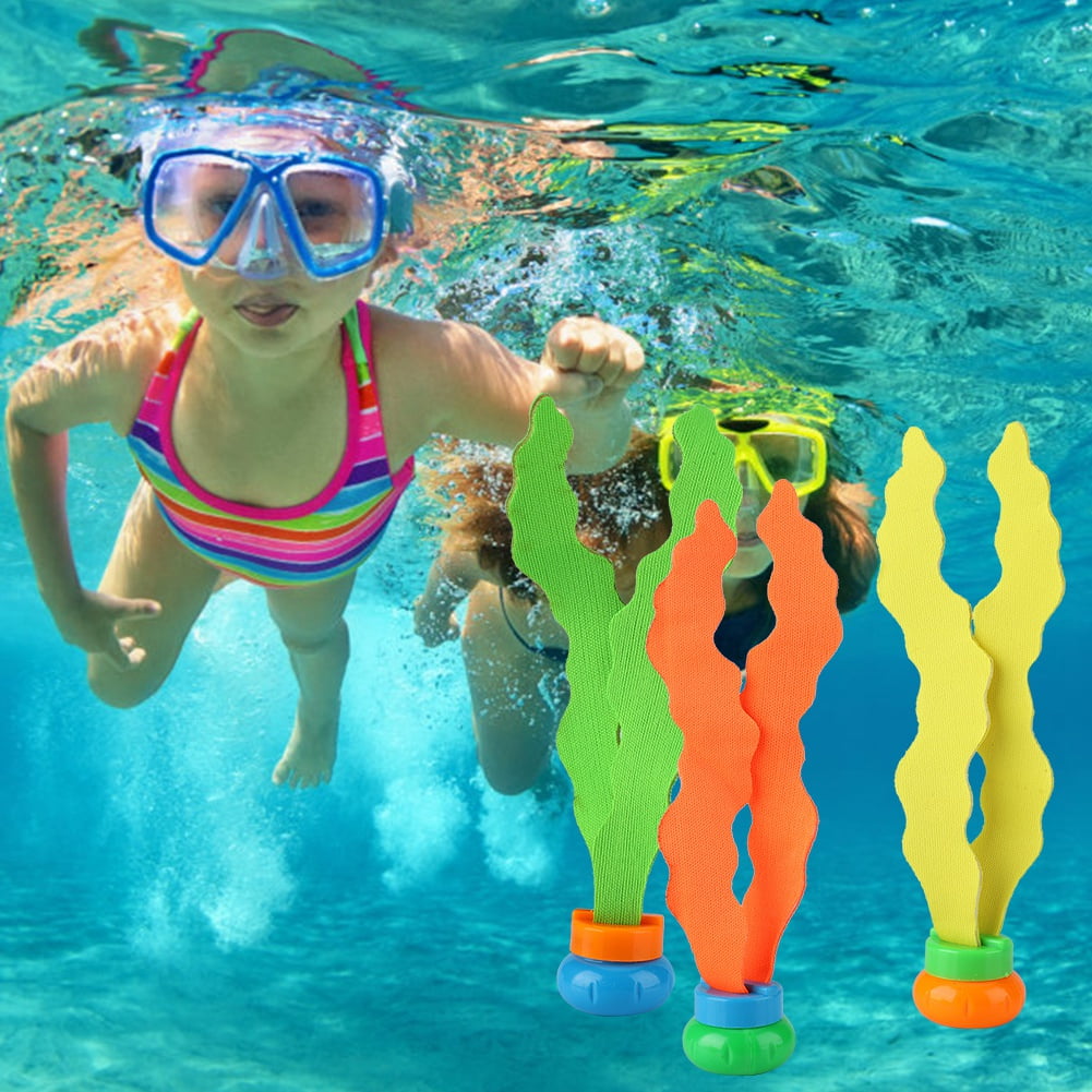 Diving Pool Toys for Kids 27 Pcs Underwater Swimming Pool Toy Set,Diving Sticks-5 Pcs,Diving Rings-4 Pcs,Diving Fish-6 Pcs,Jewel Gem-8 Pcs,Seaweed-4 Pcs,to Keep Ages 3 and Up Girls & Boys Play 