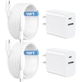 thumbnail image 2 of PYYNA-Compatible with iPhone 16/15 Charger Fast Charging, 20W Dual Port USB C & USB A Wall Charger Block Type C 10ft Long USB C Fast Charing Cable for Phone 15/16/Pro Max/Pro/Plus/Pad Pro/Air Android, 2 of 3