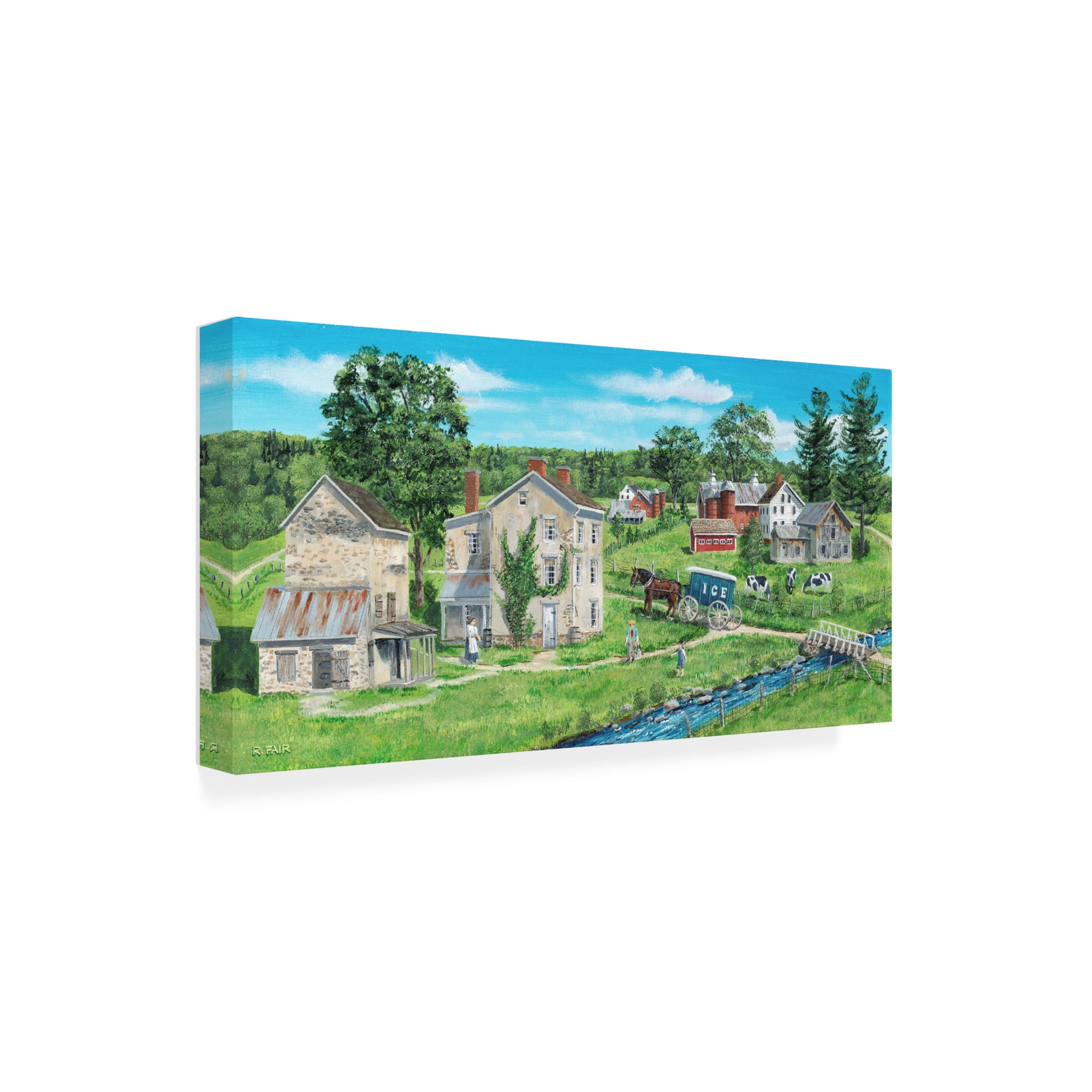 Canvas Wall Art - Bob Fair 'Old Stone Masons House' Wall Art for Living Room, Bedroom, or Office Décor by Trademark Fine Art - 24 x 12 Inches