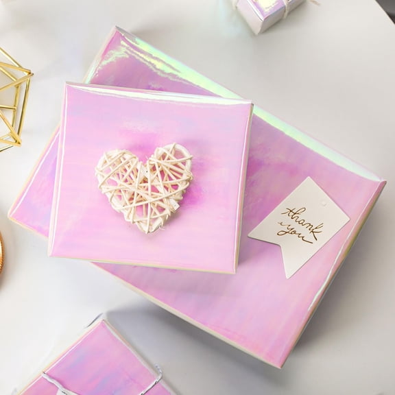 Purple Holographic Wrapping Paper Roll - Iridescent Shiny Boho Pattern for Birthday, Mothers Day, All Occasions, Fathers Day - 17 inch x 32.8 ft