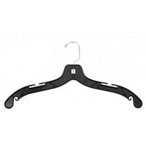 NAHANCO #2500 17" Black Heavy Weight Plastic Shirt Hangers (Pack of 100)