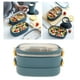 thumbnail image 3 of Caja Bento portátil perfecl de acero inoxidable para niños y adultos 2 capas azul, 3 of 8