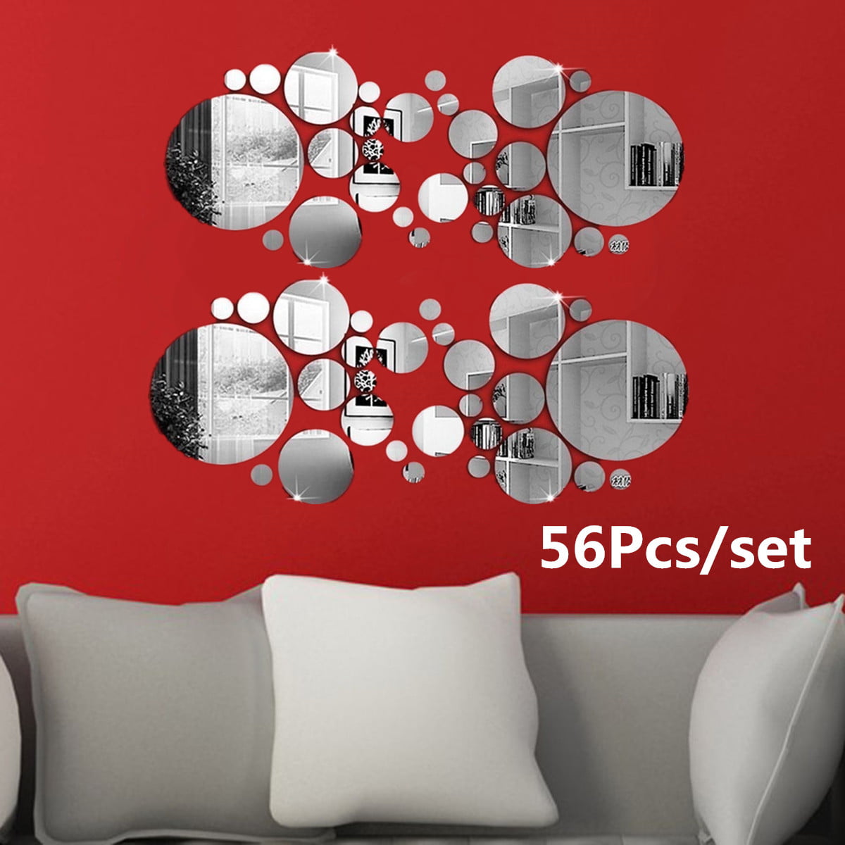 3D Mirror Wall-Stickers Art Acrylic Mural Decal Pattern Home-Decor Removable DIY