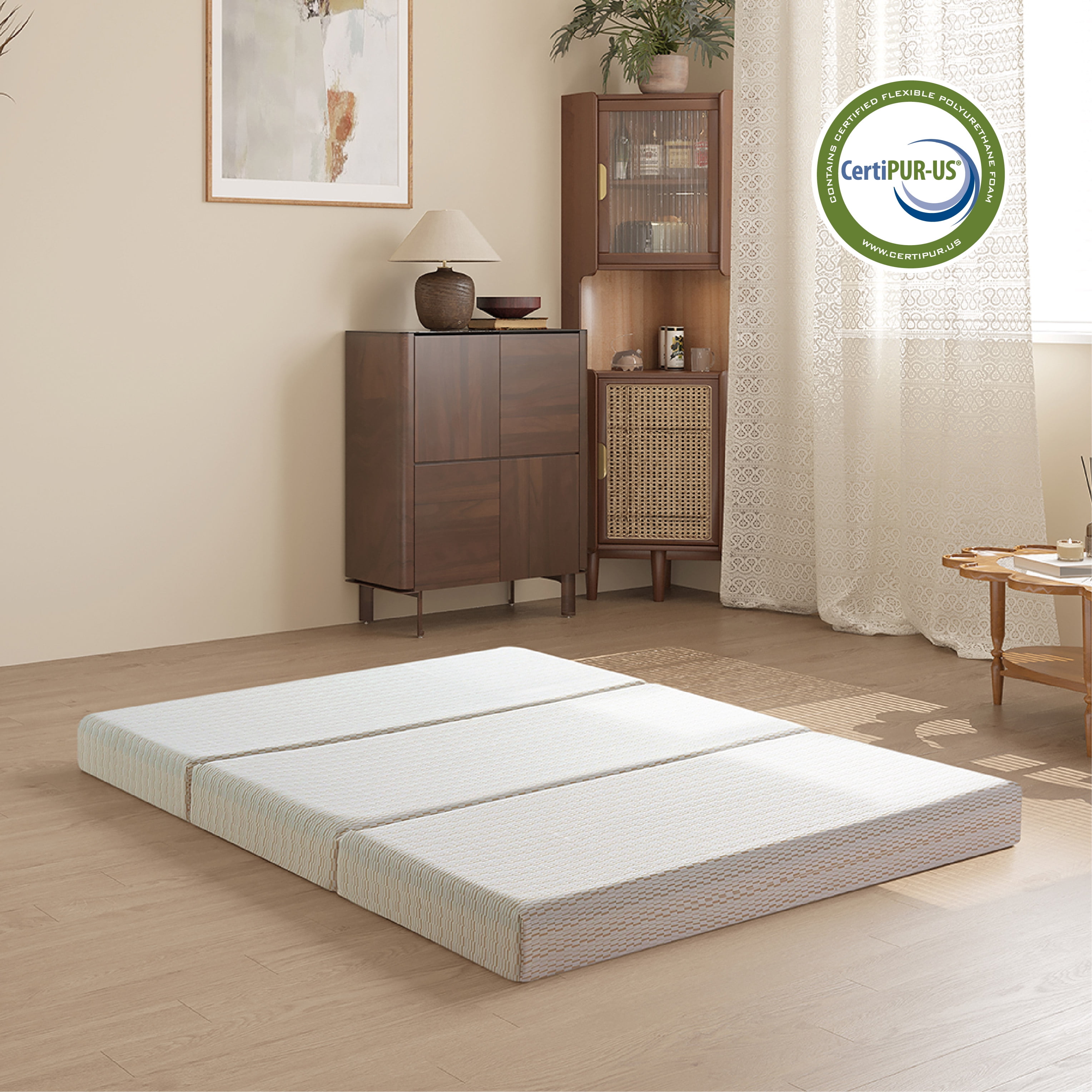EGOHOME 4 inch Tri-Folding Memory Foam Twin Mattress, Portable Guest Bed in a Box