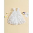 thumbnail image 2 of Suealasg Baby Girls Summer Romper Dress 6M 12M 18M 24M Infant Girls Sleeveless Gradient/3D Flower/Butterfly/Feather Bodysuit Toddler Girls Tulle Dress, 2 of 9