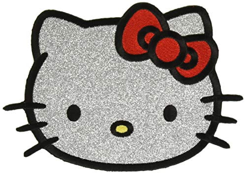 HELLO CIAO KITTY Application applicazione Chenille ciniglia Heart cuore PATCH 2.5 x 3.5 Embroidered ricamatoPATCH Officially Licensed Cartoon / Hello Kitty Artwork Iron-On / Sew-On 