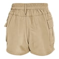 thumbnail image 4 of oqasdz Womens High Waisted Cargo Shorts Button Closure Solid Color Casual Shorts with Stretchy Fit and Functional Side Pockets, 4 of 6