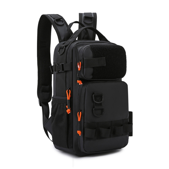 Fishing Lure Backpack with Rod Holders Chest Bag Waist Bags Outdoor Hiking Shoulder Rucksack Large Case Black,1 * Fishing Lure Backpack,Black