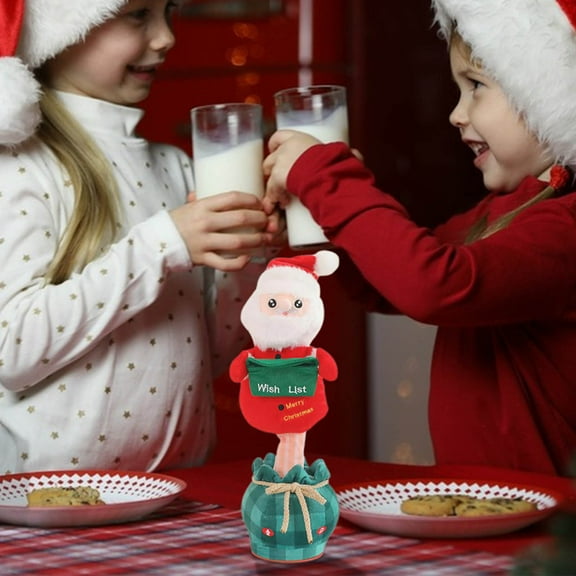 HomeKingdee Christmas Plush Doll SetCute Santa Reindeer Figures, Soft Stuffed Animals for Indoor Decor Christmas Presents