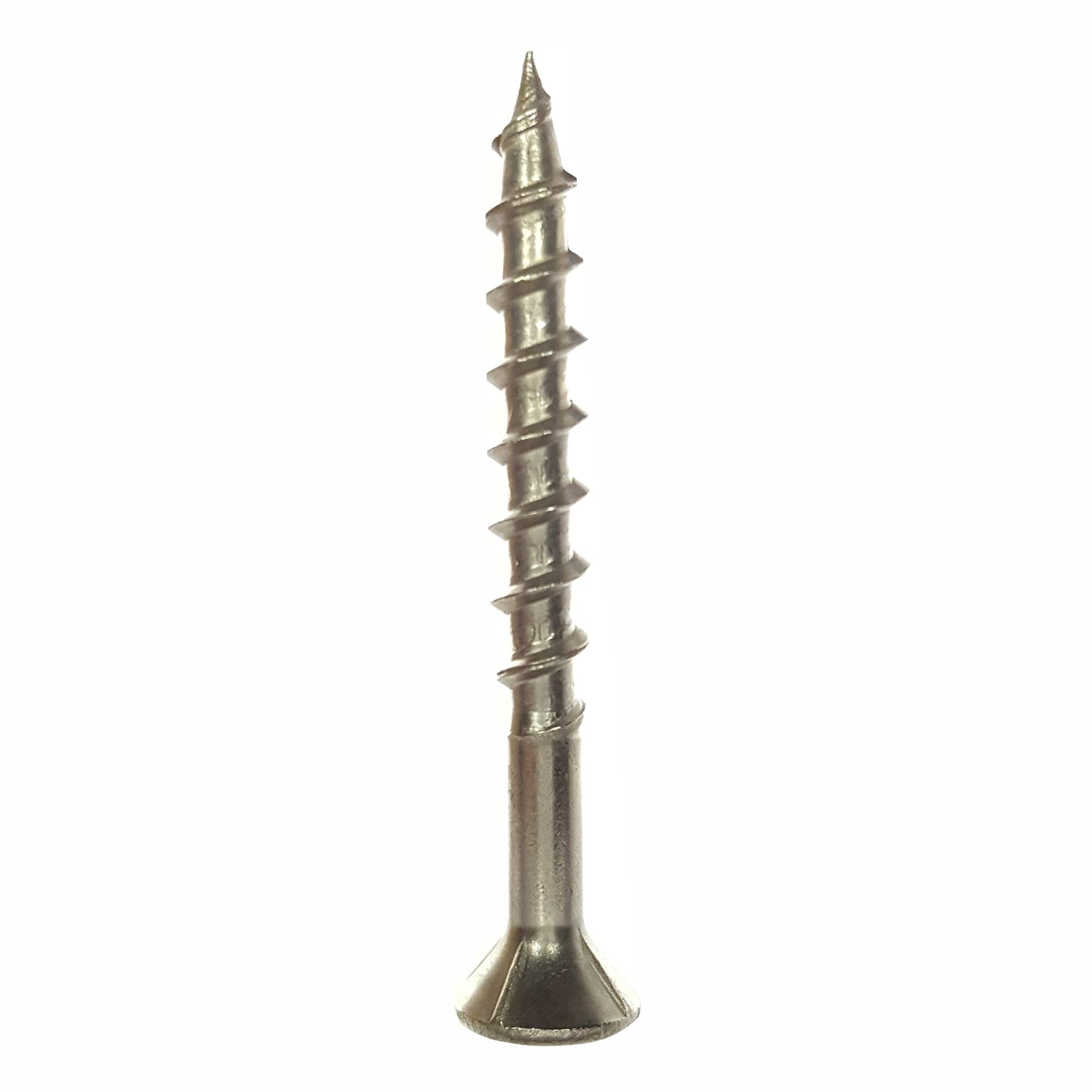 Fastenere Stainless Steel 305 Deck Screws - #12 x 4" (50 Pack) Bugle Head, Star Drive, Partial Thread, Bright Finish for Wood, Exterior, Cabinet, Decking, Composite, Fencing, Benches, Type 17 Point