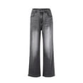 thumbnail image 4 of WTOBBY Women's Wide Leg Jeans, High Waist Straight Leg Stretch Denim Pants with Multiple Pockets, Comfortable and Casual Trousers for Everyday Outfits,Gray XL, 4 of 5