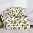 thumbnail image 3 of Honeii Hohey Bee Golden2 print throw blanket, crafted from cozy cotton flannel, offers versatile home decor as a bedding suitable for all seasons.-40"x30", 3 of 6