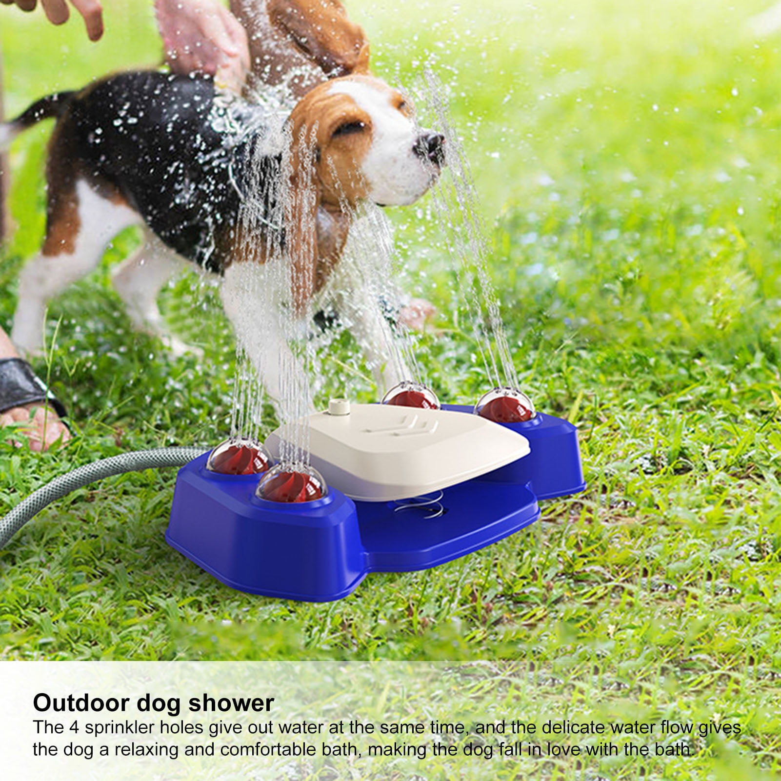 Flmtop Dog Drinking Feeder Pedal-Type Automatic Self-Drinking Pet Pedal  Water Fountain Dispenser for Medium Large Dogs Blue