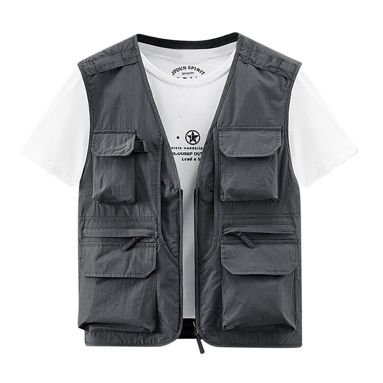 Fishing Vest Breathable Fishing Travel Mesh Vest With Zipper Pockets Summer  Work Vest For Outdoor Activities