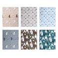 thumbnail image 4 of Eddwiin 50x40cm 6Pcs Cute Cartoon Bear Fish Pattern Printed Cotton Fabric Assorted Cloth DIY Material, 4 of 8