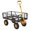 Yellow, variant on 1200 LBS Heavy Duty Steel Garden Cart – 10" Pneumatic Tires – 180° Rotating Tow Handle – Utility Wagon for Yard Lawn Farm