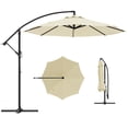 thumbnail image 1 of Parasol Déporté de 10 Pi – Rotation à 360°, Inclinaison et Manivelle Faciles, Polyester Résistant aux UV et Imperméable, 8 Nervures Robustes, Pare-Vent pour l'Extérieur pour Jardin, Bord de Piscine, Pelouse, Cour Arrière – Beige, 1 of 8