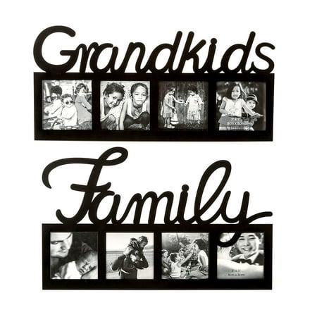Family Photo Frame Home Decor Accents Fashioncraft Grandkids Black Large Letter Multi Opening 3x3 Photo Frame and Fashioncraft Family Black Large Letter Multi Opening 3x3 Photo Frame ()