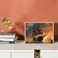 thumbnail image 3 of Nawypu Nautical Decor Pirate Ship Wall Art Sailboat Seascape Posters Canvas Prints for Boys Fantasy Vintage Sea Boat Painting Bedroom Home Decorations Modern Artwork Wooden Framed Viking Ship Art, 3 of 4
