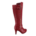 thumbnail image 4 of Bottes à Talon Haut à Fermeture Éclair à Bout Rond Décontractées pour Femmes Dames Mode (Rouge, 10), 4 of 5