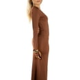 thumbnail image 3 of Jess by Meiko Women's Dress Long Sleeves Square Neck Thumb Hole Bodycon Sculpt Maxi Dress S Brown, 3 of 7