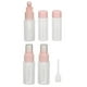 thumbnail image 3 of Kit de botellas de viaje transparentes a prueba de fugas, vacías, portátiles, para loción, crema y champú, color rosa, 3 of 14