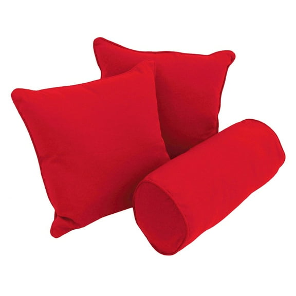 Set of 3 - 18 in. Solid Pillows with Bolster Package
