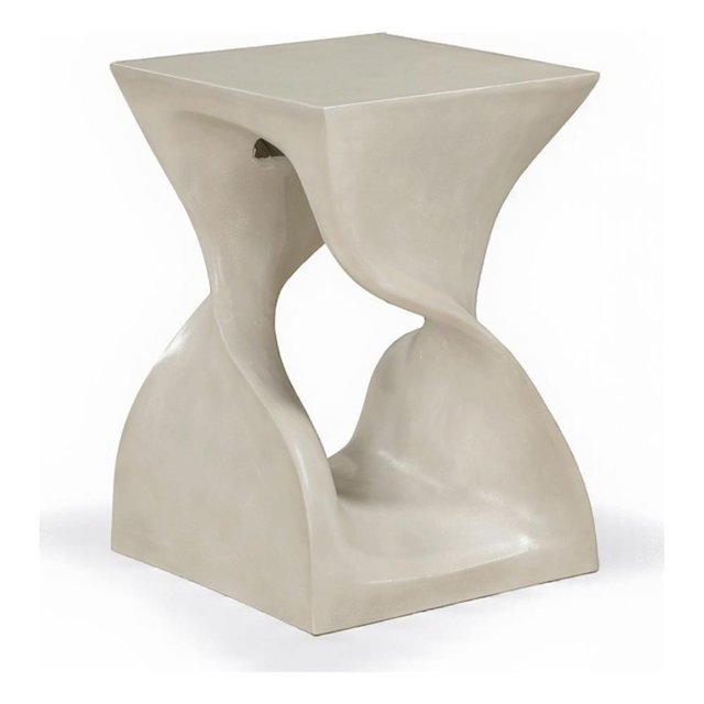 Meridian Furniture Jula Beige Table d'Appoint en Béton pour Intérieur/extérieur