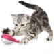 thumbnail image 1 of Juguete dental para gatos, juguete de silicona para morder molares, cepillo de dientes con hierba gatera para gatitos, juguete interactivo con forma de pez, higiene dental para gatos (rosa), 1 of 5