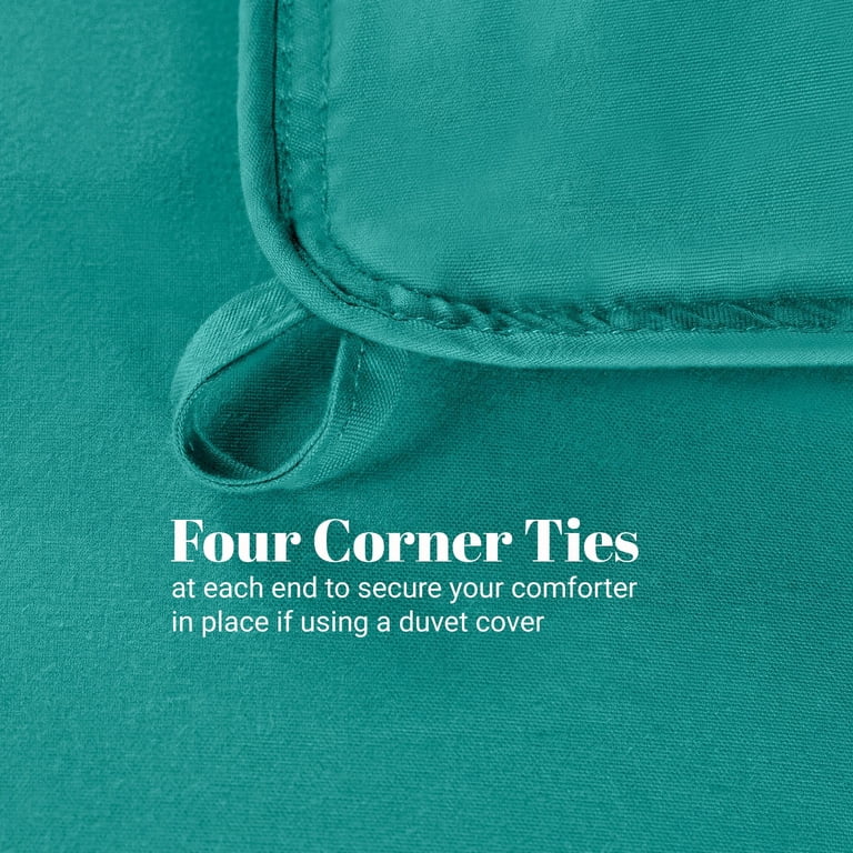 Superior Solid Down-Alternative Comforter Full Turquoise photo 6