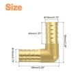thumbnail image 2 of Conector de codo en ángulo recto de latón de 2 piezas, accesorio de latón de 3/4" ID, accesorios de manguera de aire para conectar agua, combustible, aire y mangueras de aceite, 2 of 7