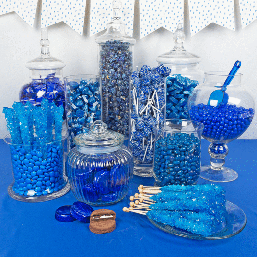 Premium Blue Candy Buffet (15+ Pounds) Includes Hershey's Kisses, M&M