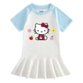 thumbnail image 4 of Nueva ropa para niños de Hello Kitty, vestido de media manga con bonitos dibujos para niñas, Falda plisada de estilo occidental dulce de algodón fino para bebés, 4 of 5