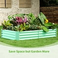 thumbnail image 2 of Land Guard 8×4×1ft Rectangle Galvanized Metal Raised Garden Bed, Metal Planter Kit Box Outdoor for Deep-Rooted Vegetables, Flowers, Green and Herbs, Lime Green, 2 of 8
