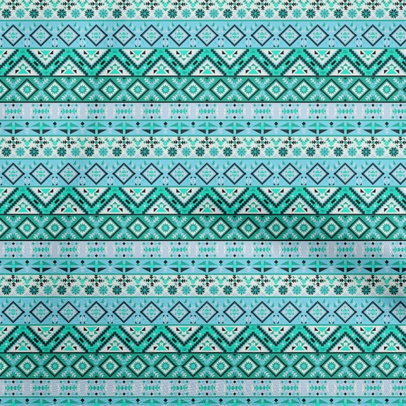 oneOone Cotton Cambric Light Blue Fabric African Tribal Craft Projects Decor Fabric Printed By The Yard 56 Inch Wide